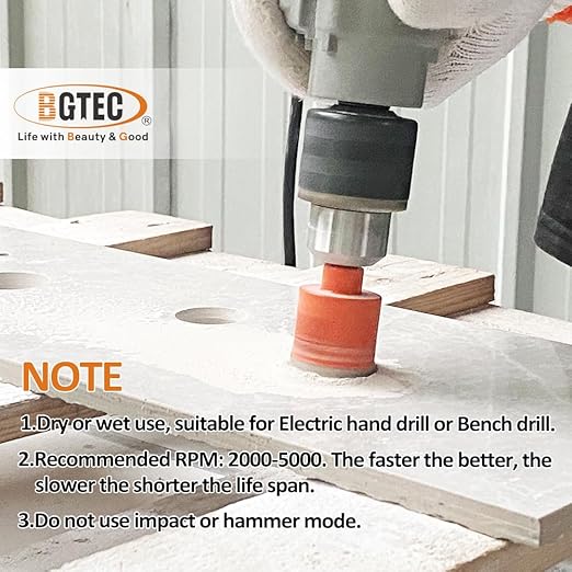 Dry Diamond Drill Bit - BGTEC 2pcs 4/5" 20mm Hole Saw for Granite,Marble,Masonry, Concrete, Tile/Ceramic, Glass, Hard Plastic,Vacuum Brazed Diamond Core Drill Bit Kit
