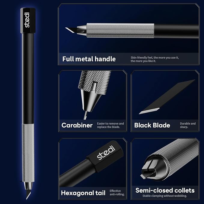 stedi Craft Hobby Knife Kit, Model Hobby Making Tools, All Metal Precision - Image 3