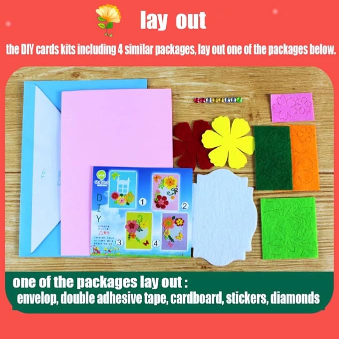 QIAONIUNIU Card Making Kits DIY Handmade Greeting Card Kits - Image 3
