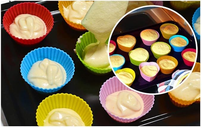 Reusable Silicone Cupcake Baking Cups 24 Pack, 2.75 inch Cups, & Non-stick - Image 5