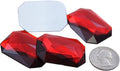 Allstarco 40x30mm Red Ruby A28 Large Flat Back Octagon Acrylic Rhinestones by Allstarco