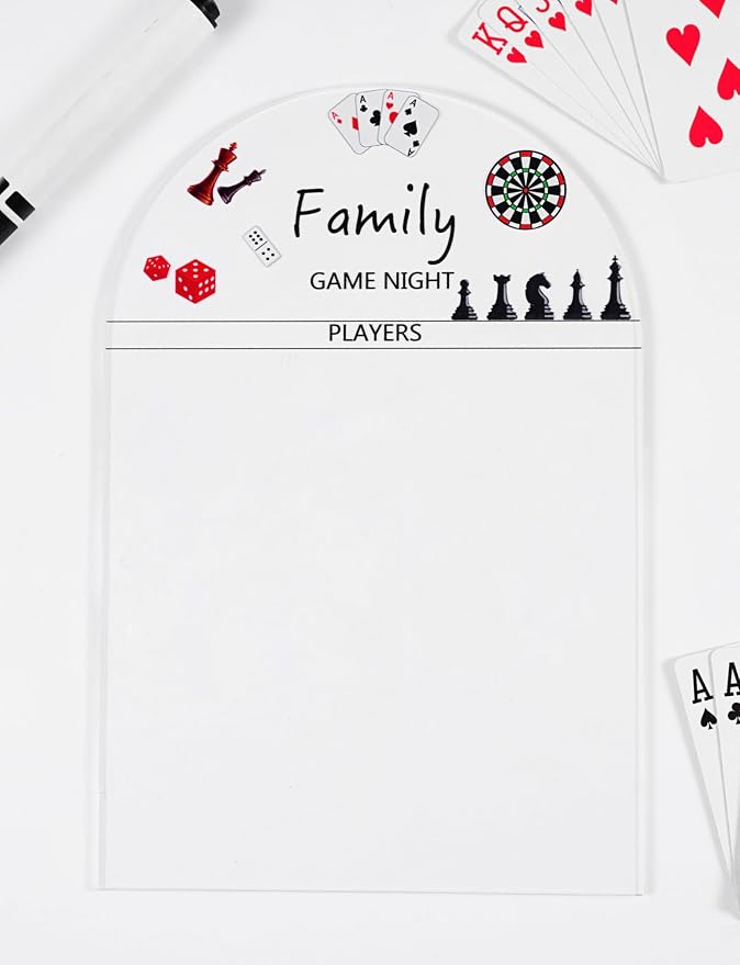 Acrylic Engraved Game Night Score Tracker, Transparent by New+valley+warbler