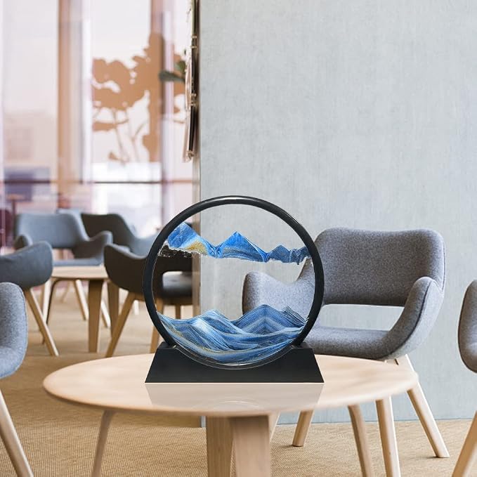 Muyan Moving Sand Art Picture Sandscapes in Motion Round Glass 3D Deep Sea Sand - Image 7