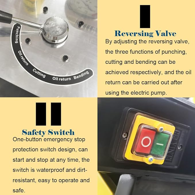 3in1 Electric Hydraulic Busbar Processor Busbar Bender 8" Cutter/Bender/Hole Puncher Cutting Punching Bending Machine for Copper, Aluminum for Iron, Copper, Aluminum 110V