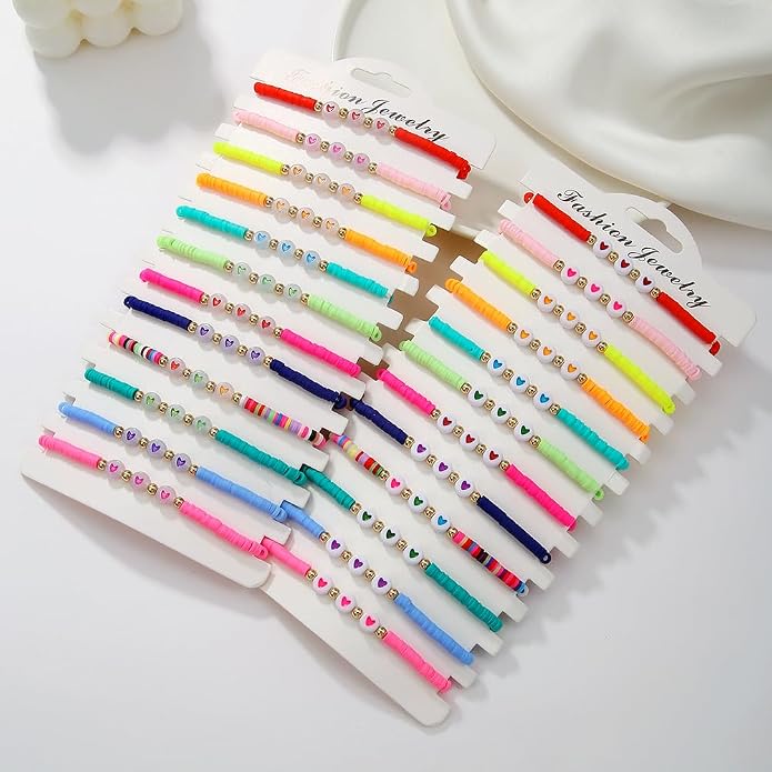 Heishi Surfer Clay Bead Bracelets Set - Image 3