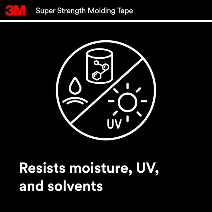 3M Super-Strength Molding Tape, 1/2 in x 15 ft, High Strength Double-Sided - Image 14