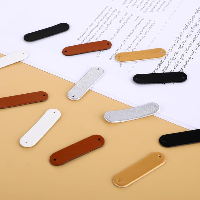 60pcs Handmade PU Leather Tags - Image 3