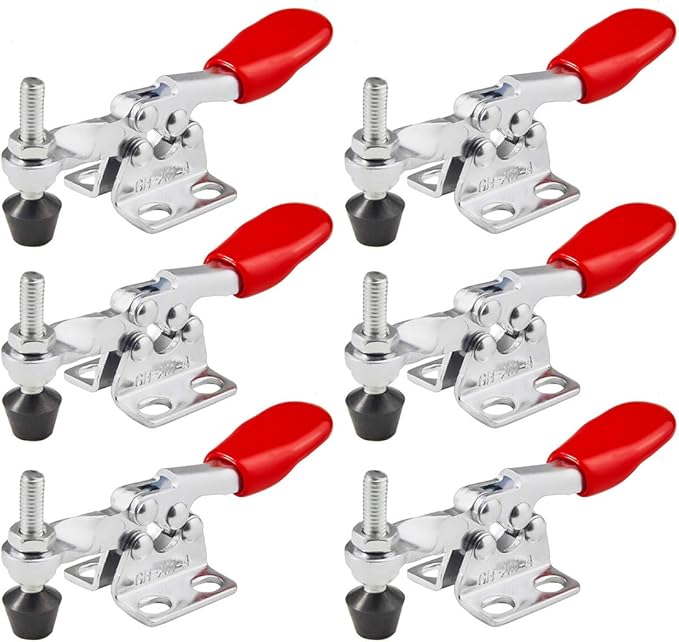 6PCS Toggle Clamp 201A Hand Tool 60 lbs / 27kg Holding Capacity Antislip Horizontal Quick Release Tool