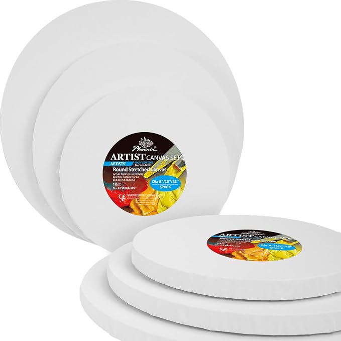 PHOENIX Round Stretched Canvas 6 Pack by PHOENIX
