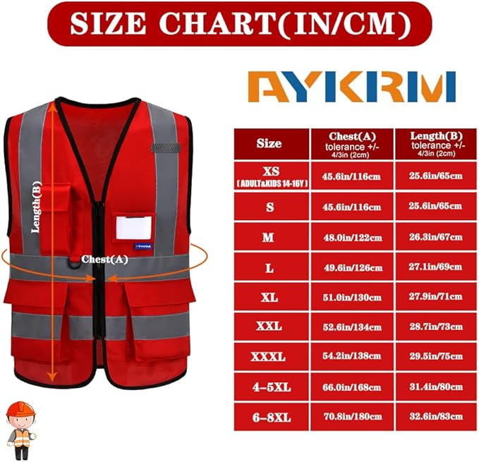 A-SAFETY Red mesh vest with visibility stripes
