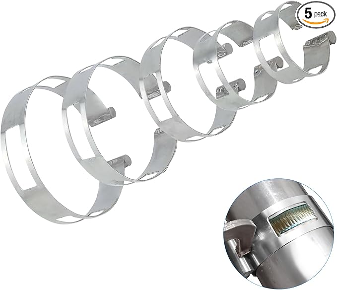 5PCS Stainless Steel Welding Tacking Band Clamp,Clamp-On Exhaust Pipe Tacking Band for Welding Fabrication (Including 2 Inch 2.5 Inch 3 Inch 3.5 Inch 4 Inch)