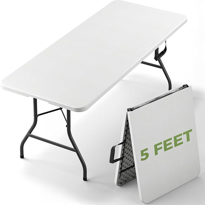 Folding Table, 5 FT Foldable Plastic Table by FoldingFurniture