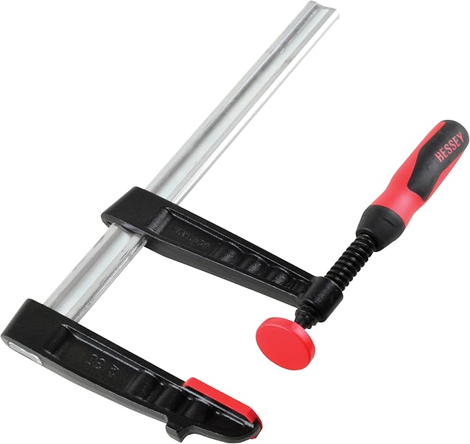 BESSEY TG5.512+2K Clamp, woodworking, F-style, 2K handle, replaceable pads, 5.5 In. x 12 In., 1320 lb