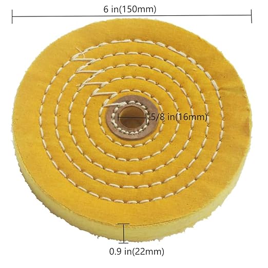 6 Inch Extra Thick Cotton Buffing Wheel,70 Ply White Buffing Wheel and 55 Ply Yellow Polishing Wheel with 5/8 Inch Arbor Hole for Bench Grinder/Die Grinder(Pack of 2)