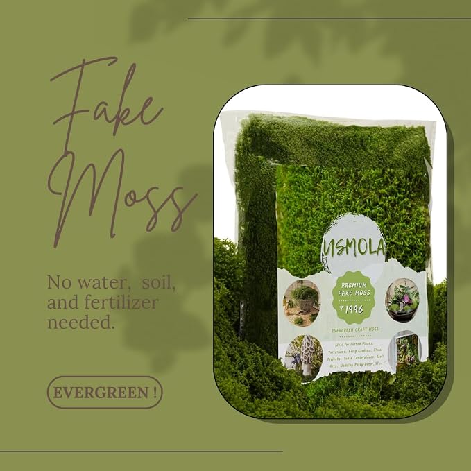 USMOLA 3.5OZ Fake Moss for Plants Indoor - Image 4