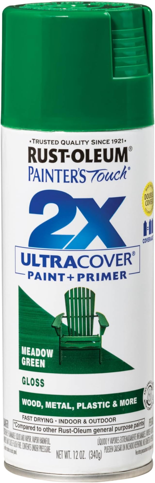 Rust-Oleum Painter's Touch 2X Ultra Cover Spray Paint, Gloss Meadow Green | by Rust-Oleum