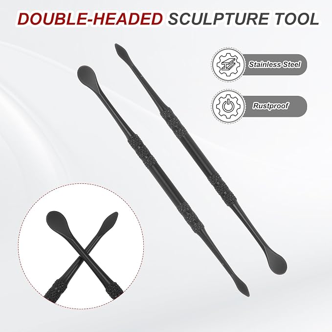 HARFINGTON 11pcs Wax Carving Tool 4.75" Double-Headed Stainless Steel Sculpture - Image 4