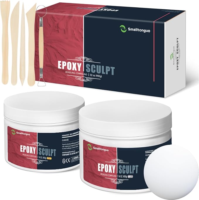AB Epoxy Sculpt Clay, with Tools, 2 Part Modeling Compound 1 Pound | by Smalltongue