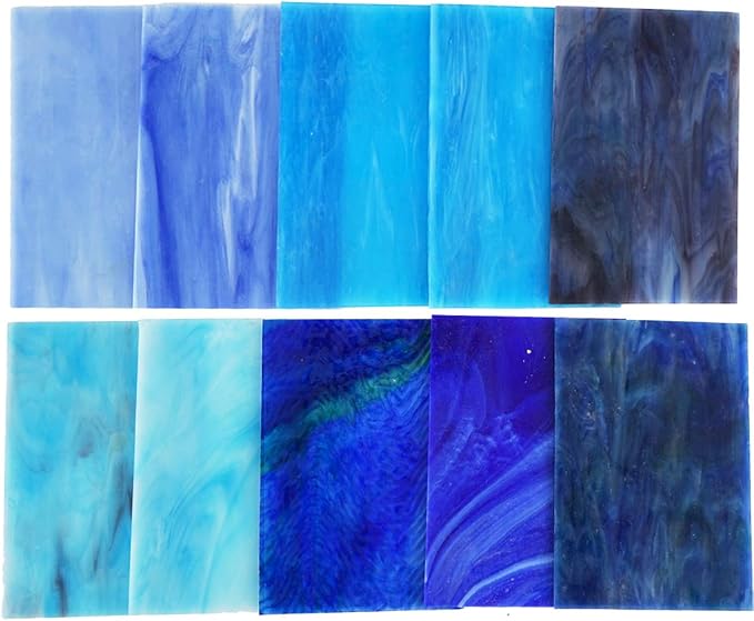Lanyani 10 Sheets Variety Stained Glass Sheets Pack, 4 x 6 inch Large Cathedral - Image 7