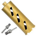 4.5" Dry Core Drill Bits for Cured Concrete with Rebar Brick Blonck Masonry etc 12.2in/310mm Drilling Depth，10mm Diamond Segment Height，2 Adapters