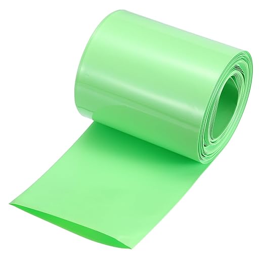 MECCANIXITY Battery Wrap PVC Heat Shrink Tubing 60mm Dia 95mm Flat 33 Feet(10meters) Light Green Good Insulation for Battery Pack