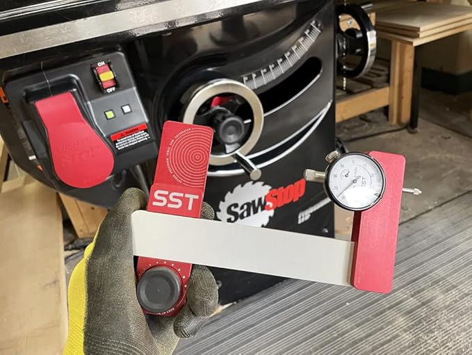 SST - Saw Gauge Calibrator - For Calibrating Saw Blades, Fences, & Jigs - Precise & Accurate Alignment - ½ in. Dial Indicator
