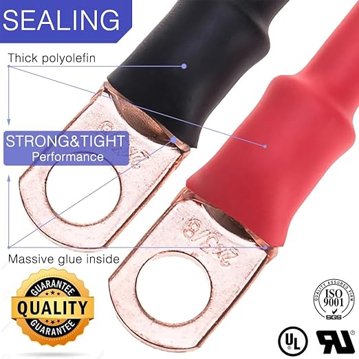 74PCS 1 3/4 5/8 1/2 3/8 Inch 3:1 Heat Shrink Tubings Assortment Kit Heavy Duty Dual-Wall Adhesive Lined Waterproof Marine Grade Black