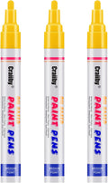Yellow Paint Markers, 3 Pack Oil-Based Waterproof Quick Dry Permanent Paint Pen by Craiiby
