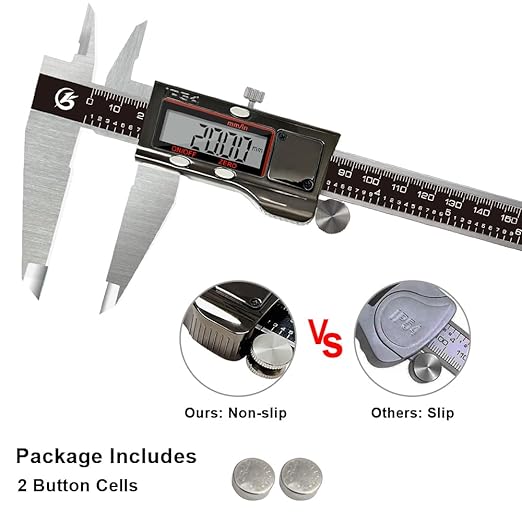 Digital Caliper, 12 Inch/300mm Vernier Caliper Measuring Tool with Stainless Steel, IP54 Splash Proof, Electronic Micrometer LCD Screen Auto-Off, Inch/Millimeter Conversion for 3D Printing