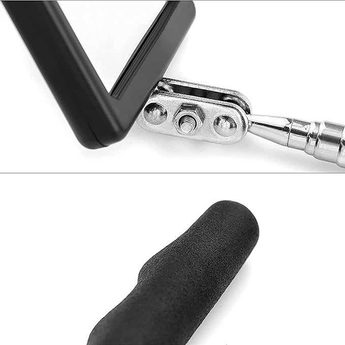 Inspection mirror telescoping with light Mirror practical addition to car repair, and anyone's toolbox Inspection Tool for Checking Vehicle, and Other Small Parts Extended (Inspection mirror-2PCS)