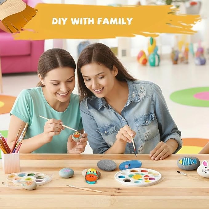 ReePlan 26PCS Rocks for Painting, 3 Sizes Flat River Rocks for Painting - Image 7