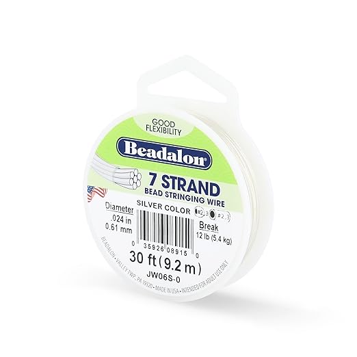 Beadalon 7-Strand Stainless Steel Beading Wire, Flexible & Durable Wire by Beadalon