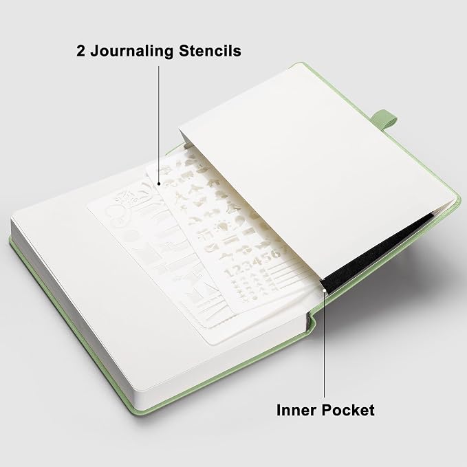 RETTACY Dotted Journal Notebook, 192 Pages, A5 Medium Size | Leather Hardcover - Image 7