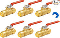 SUNGATOR 1/2 Inch Ball Valve, Water Shut Off Valve, No Lead Brass Push to Connect Plumbing Water Shutoff for PEX Pipe, Copper, CPVC, PE-RT, With 1 Disconnect Clip, Pack of 6