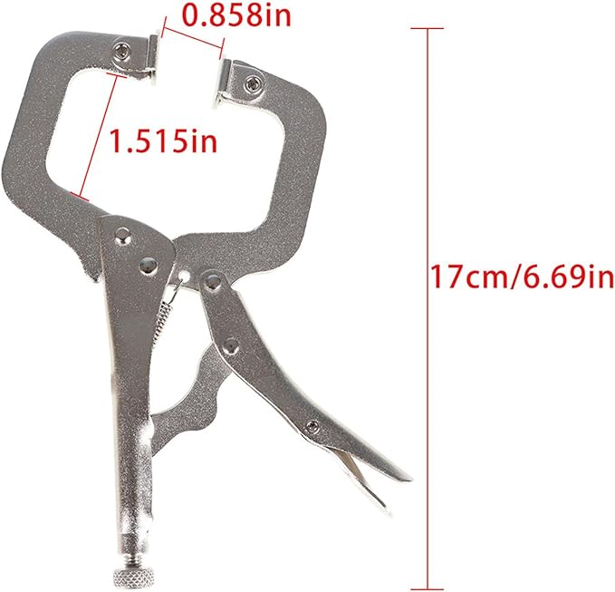findmall 5Pcs 6 Inch Locking C Clamps with Swivel Pads Heavy Duty C-Type Locking Plier Table and Tool Vise Grip for Shop Home Farm and Automotive DIY Woodworking Welding Cabinetry Pocket Hole Joinery
