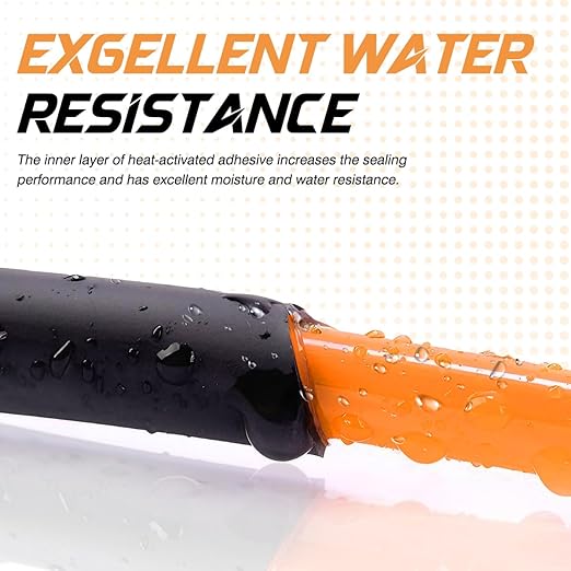 3:1 Heat Shrinkable Tubing with Adhesive Lining 3/4'' Eco-Friendly Flame Retardancy Marine Grade Sleeving Tube Wrap Cable Wire 50 Feet Roll Black