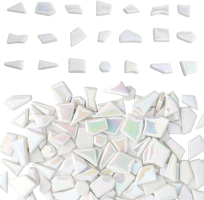 Youway Style Iridescent White Mosaic Tiles by YouwayStyle