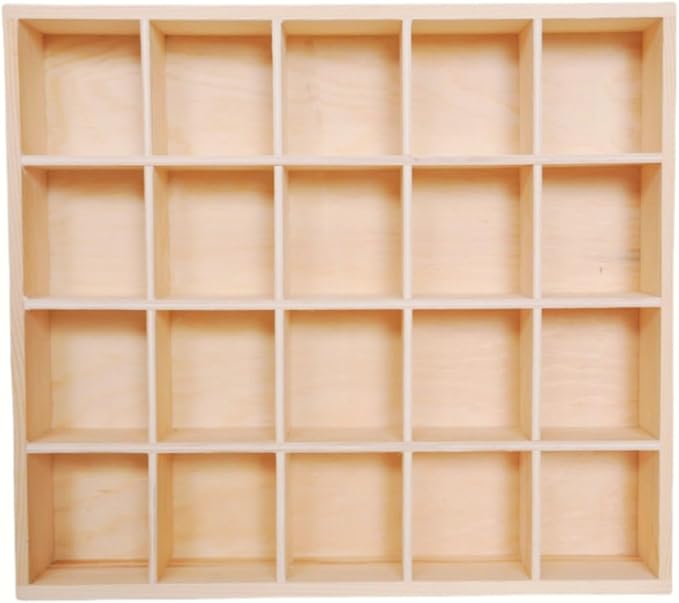 13.4''x10.6''x2'' Wooden Storage Divider Box Showcase Display Box | by LONGTAO