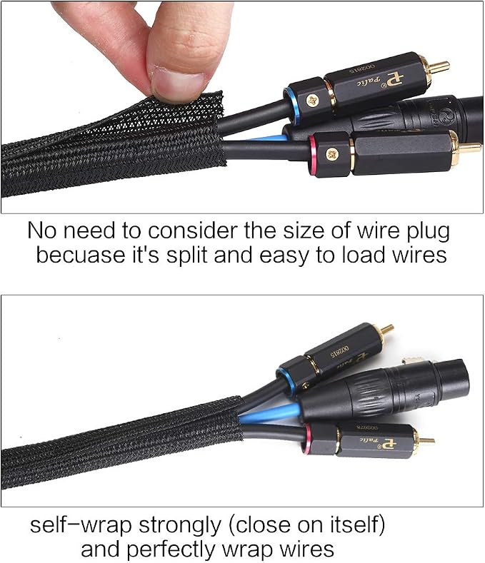 Alex Tech 10ft - 1.25 inch Cord Protector Wire Loom Tubing Cable Sleeve Split - Image 2