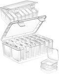 Mathtoxyz Small Bead Organizers, 30 Pieces Plastic Storage Cases Mini Clear by MathtoxyzCreateaBetterLife
