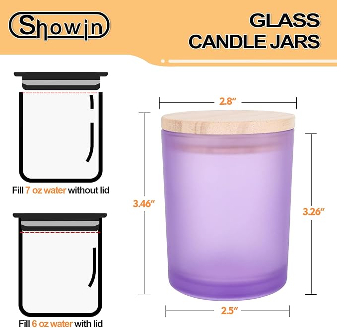SHOWIN Thick Candle Jars for Making Candles 16 Pcs, 7 OZ Empty Jars - Image 4