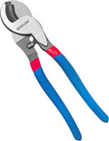 10 Inch Large Cable Cutter Heavy Duty High Leverage Big Wire Cutting Plier Tool for 4/0 Aluminum 2/0 Soft Copper and 100PR 24AWG Comm Cable, Blue