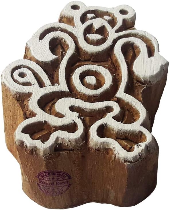 Royal Kraft Wooden Stamps DIY Fabric, Henna Printing Blocks THDtag089 by RoyalKraft
