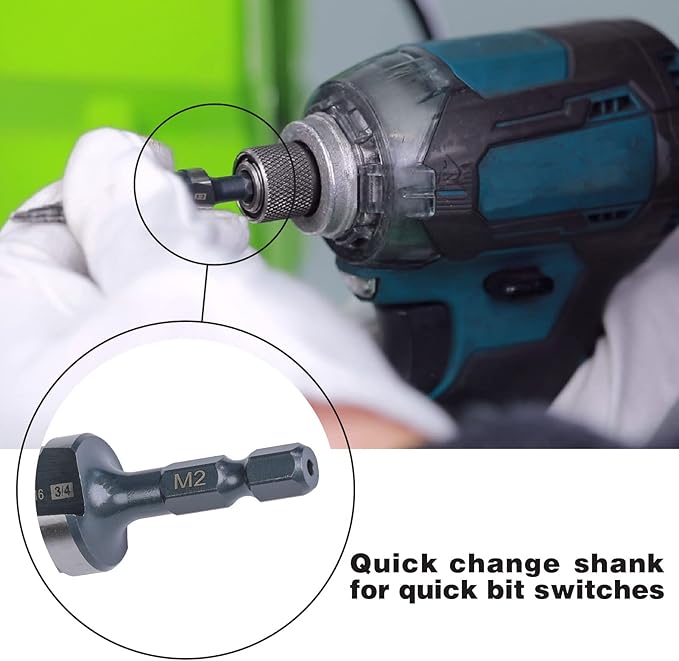 M2 HSS Quick Change 1/8" - 1/2" Step Drill Bit Double Fluted Drill Bits for Hole Drilling in Stainless Steel, Copper, Aluminum, Wood, Plastic