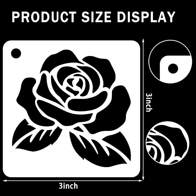 Augshy 56 Pack Flower Stencils for Wood, Butterfly & Bird Stencils for Wall & - Image 2