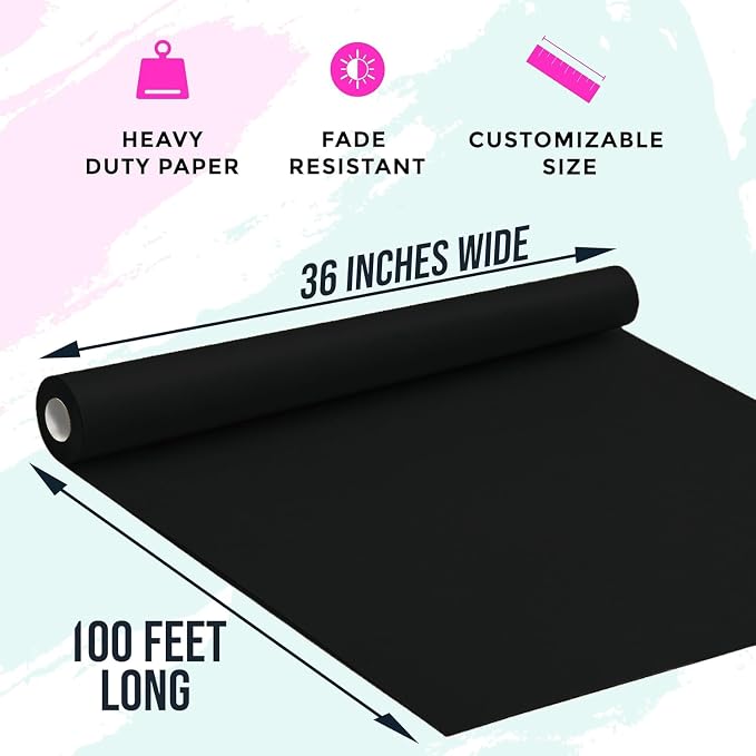 Bryco Goods 36” x 1200” Black Kraft Paper Roll - Image 2