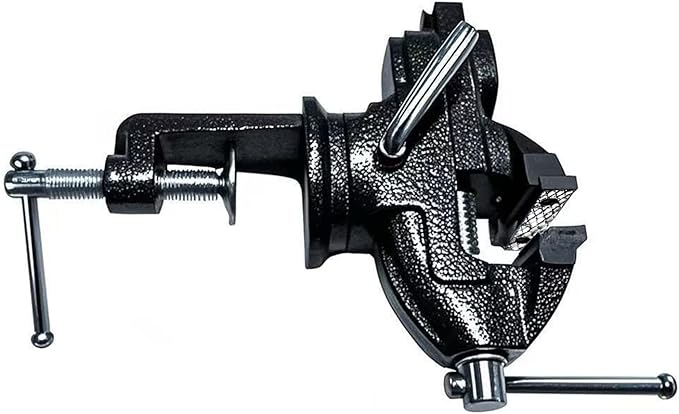 Home Vise Universal Rotate 360° Work Clamp-On Vise Table Small Bench Vice for Jewelers Hobby Clamps Craft Repair Tool Portable Work Bench Vise (mini) (Black, 2 INCH)