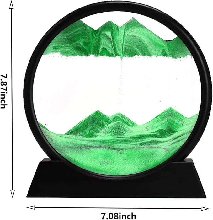 rysnwsu 3D Dynamic Sand Art Liquid Motion, Moving Sand Art Picture Round Glass - Image 2
