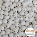 400Pcs White Wooden Beads with Hole, Round Loose Beads Natural Wood Spacer Bead by SMANTA