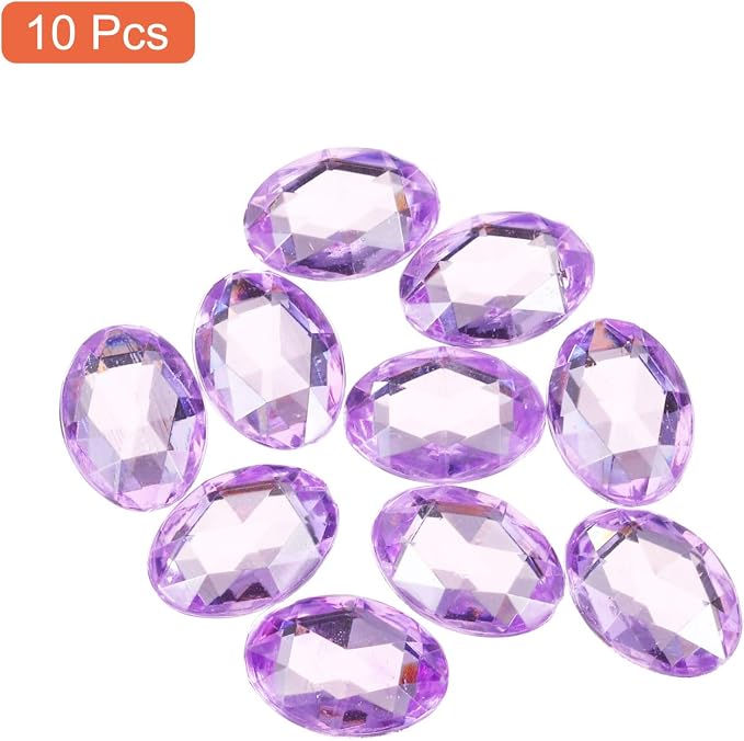 MECCANIXITY 10Pcs Acrylic Oval Gems 30x40 mm Flat Back Artificial Rhinestones - Image 3